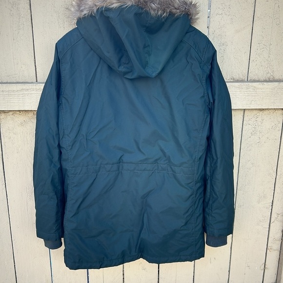 Ted Baker Geddes Parka Faux Fur Trim Hooded Jacket Coat Dark Green  Sz 4 (Large) - Picture 6 of 12